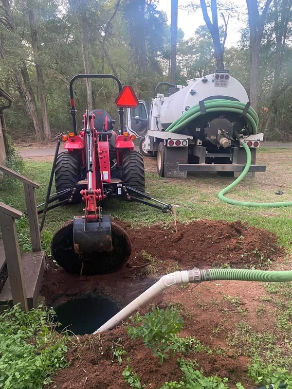 Septic tank opened for pumping
